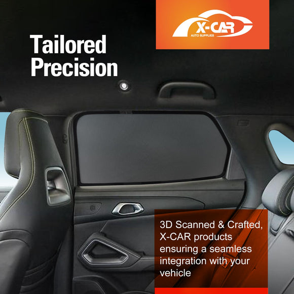 X-CAR window sun shades installed on BYD Atto 2 car rear passenger window.