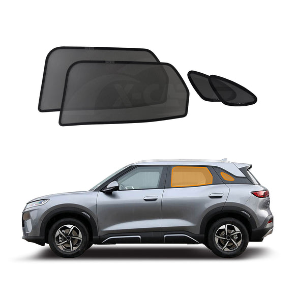 X-CAR window sun shades installed on BYD Atto 2 car windows.