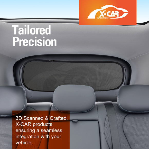 X-CAR rear windscreen sun shades are custom-fit