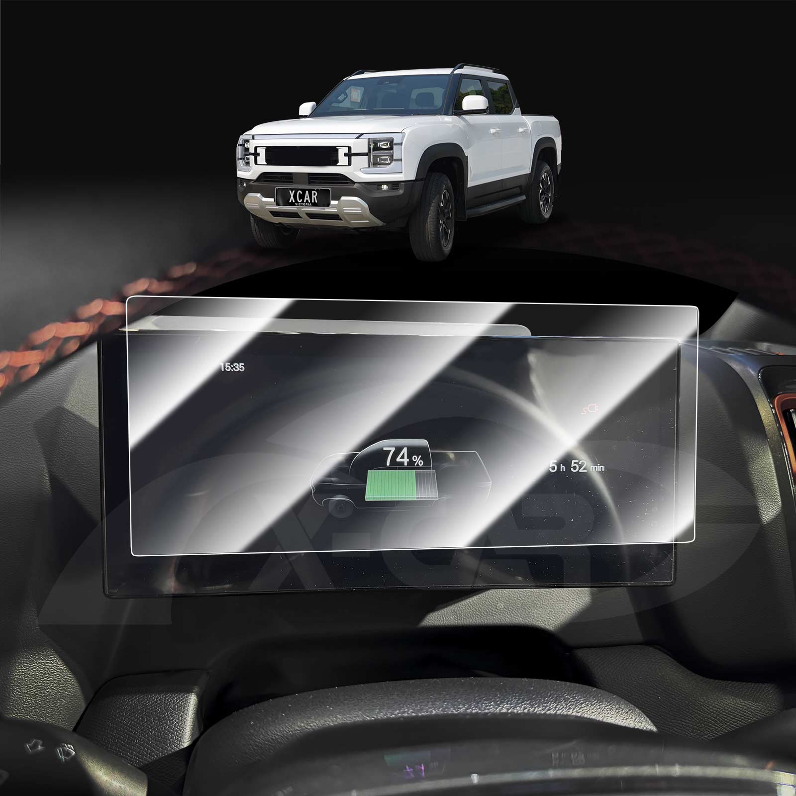 BYD Shark 6 2024-Onwards Tempered Glass Dash Screen Center Console Screen Protector