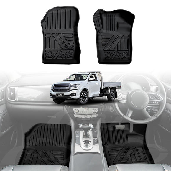3D Front Floor Mats for GWM Cannon Single Cab 2025-Onwards Heavy Duty All Weather Car Mats Carpet Liner Set