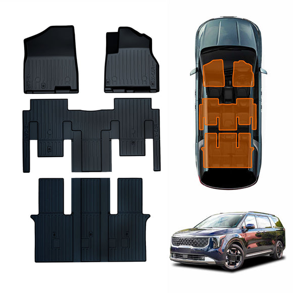 Floor Mats for Kia Carnival KA4 Series 2020-Onwards Heavy Duty All Weather Car Mats