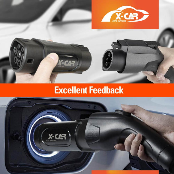 EV Charger Adapter Type 1 to Type 2 Connector Charging Socket SAE J-1772 to IEC62196 32A 250V AC IP54 MG ZSEV