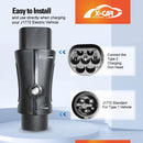 EV Charging Adapter Type 2 to Type 1 Socket IEC62196 to SAE J-1772 Charger Connector 32A 250V AC IP54-2