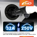 EV Charging Adapter Type 2 to Type 1 Socket IEC62196 to SAE J-1772 Charger Connector 32A 250V AC IP54-4