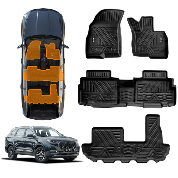 3D Floor Mats for Chery Tiggo 8 Pro Max 2024-2025 All-Weather Car Liners