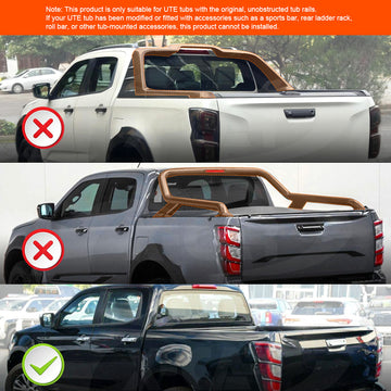 Soft Tonneau Cover for ISUZU D-MAX DMAX Dual Cab 2020-Onwards Tri-Fold Ute Tub Bed - 0