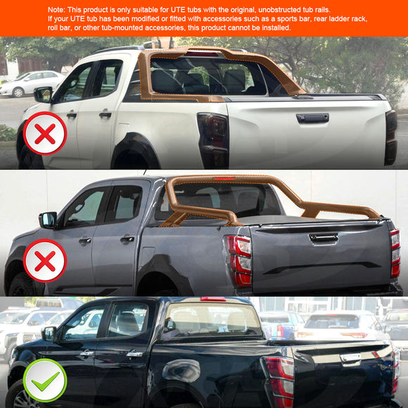Soft Tonneau Cover for ISUZU D-MAX DMAX Dual Cab 2020-Onwards Tri-Fold Ute Tub Bed