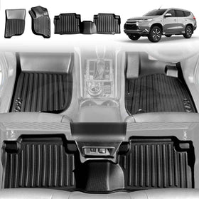 3D Floor Mats for Mitsubishi Pajero Sport 2016-2025 All-Weather Liners