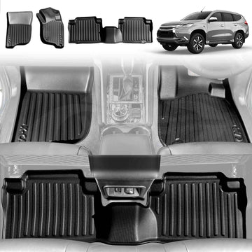3D Floor Mats for Mitsubishi Pajero Sport 2016-2025 All-Weather Liners