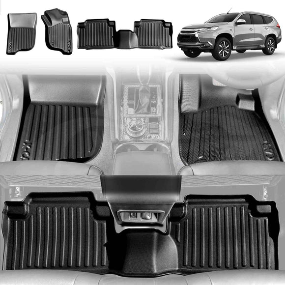 3D Floor Mats for Mitsubishi Pajero Sport 2016-2025 All-Weather Liners