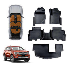 3D Floor Mats for Ford Everest 2022-Onwards Floor Liners Full Set Carpet