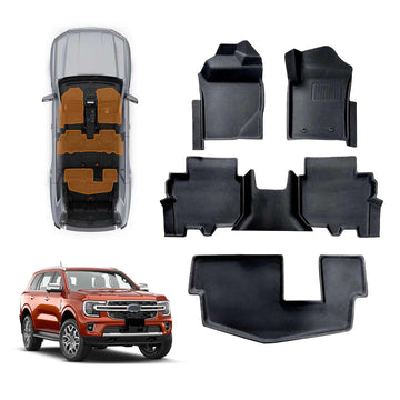 3D Floor Mats for Ford Everest 2022-Onwards Floor Liners Full Set Carpet