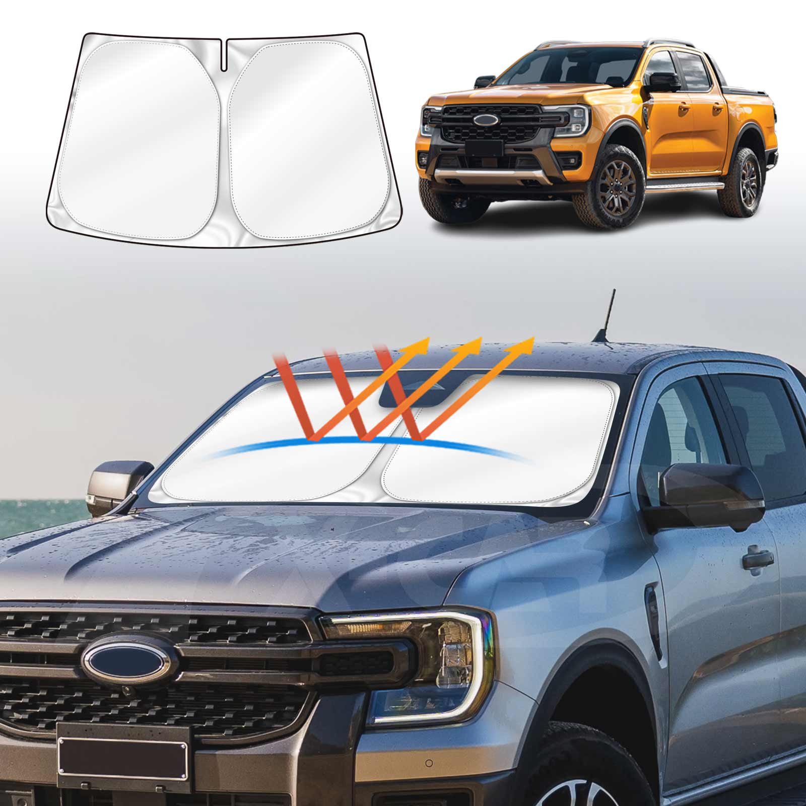 Ford Ranger Next Gen 2022+ Windscreen Sun Shade | X-CAR