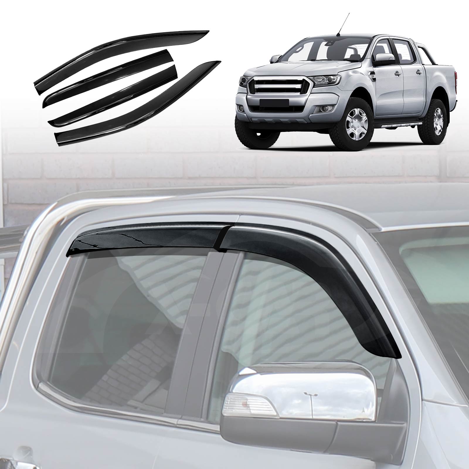 Windshield Ford Ranger Ford Ranger PX1 PX2 PX3 2011-2022 Dual Cab Weathershields | X-CAR