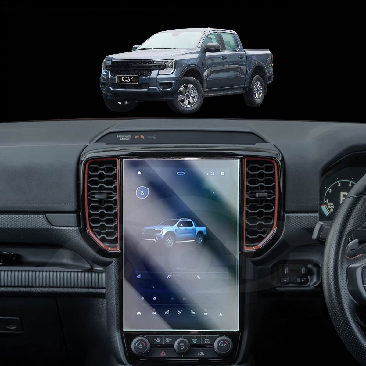 Ford Ranger Console Screen Ford Ranger Next Gen 2022-Onwards 12 Inch Screen Protector | X-CAR