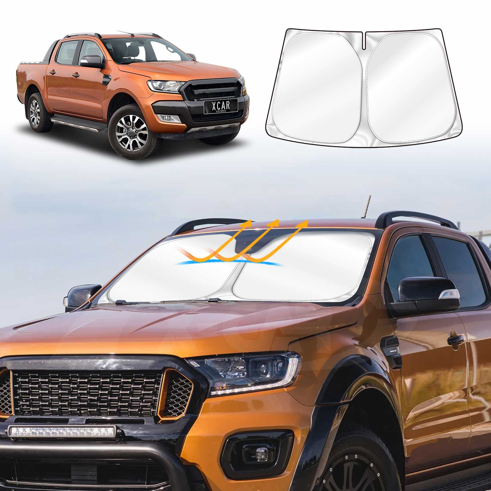 Ford Ranger PX1 PX2 PX3 2011-2022 Windscreen Sun Shade | X-CAR
