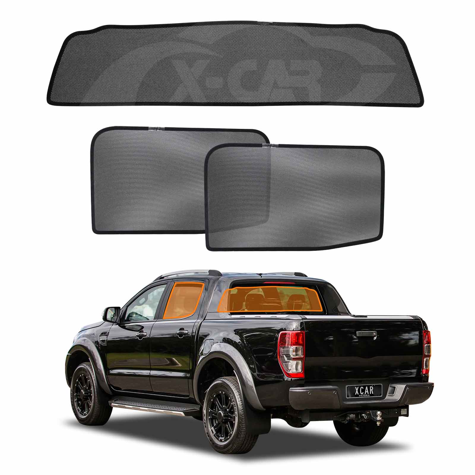 Ford Ranger PX1 PX2 PX3 2011-2022 Window Sun Shades | X-CAR