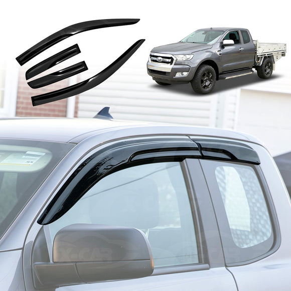 WeatherShields for Ford Ranger Extra/Super Cab 2011-2022 Car Weather Shields Wind Deflectors Sun Visors