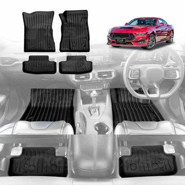3D Floor Mats for Ford Mustang 2015-Onwards All-Weather Car Liners