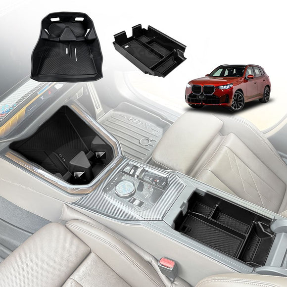 Centre Console Organiser for BMW X3 G45 2024-Onwards Wireless Charging Phone Pad Cup Holder Armrest