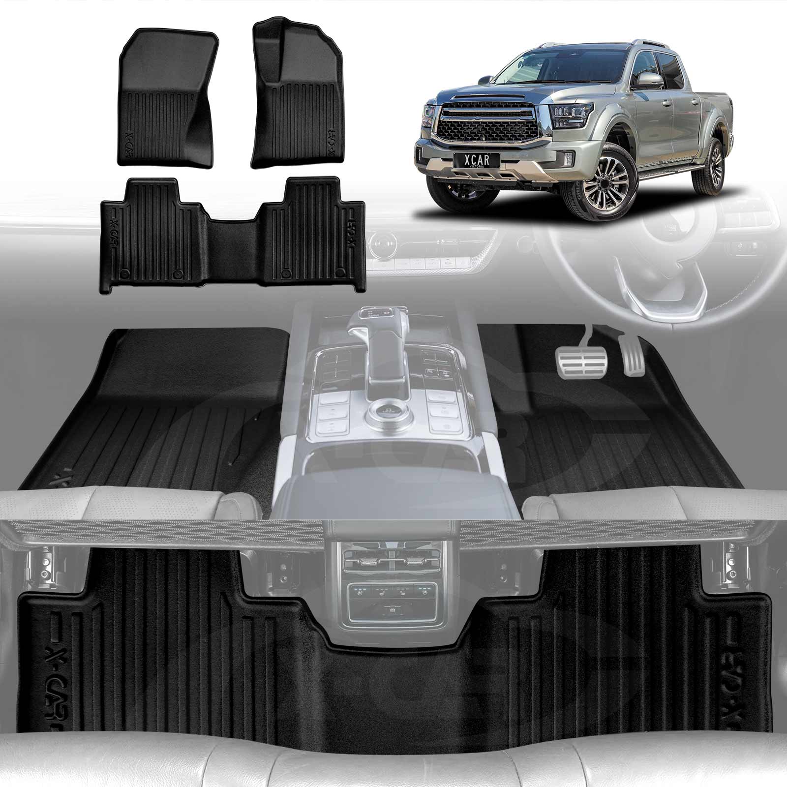 3D Floor Mats for GWM Cannon Alpha 2024-Onwards All-Weather Car Liners