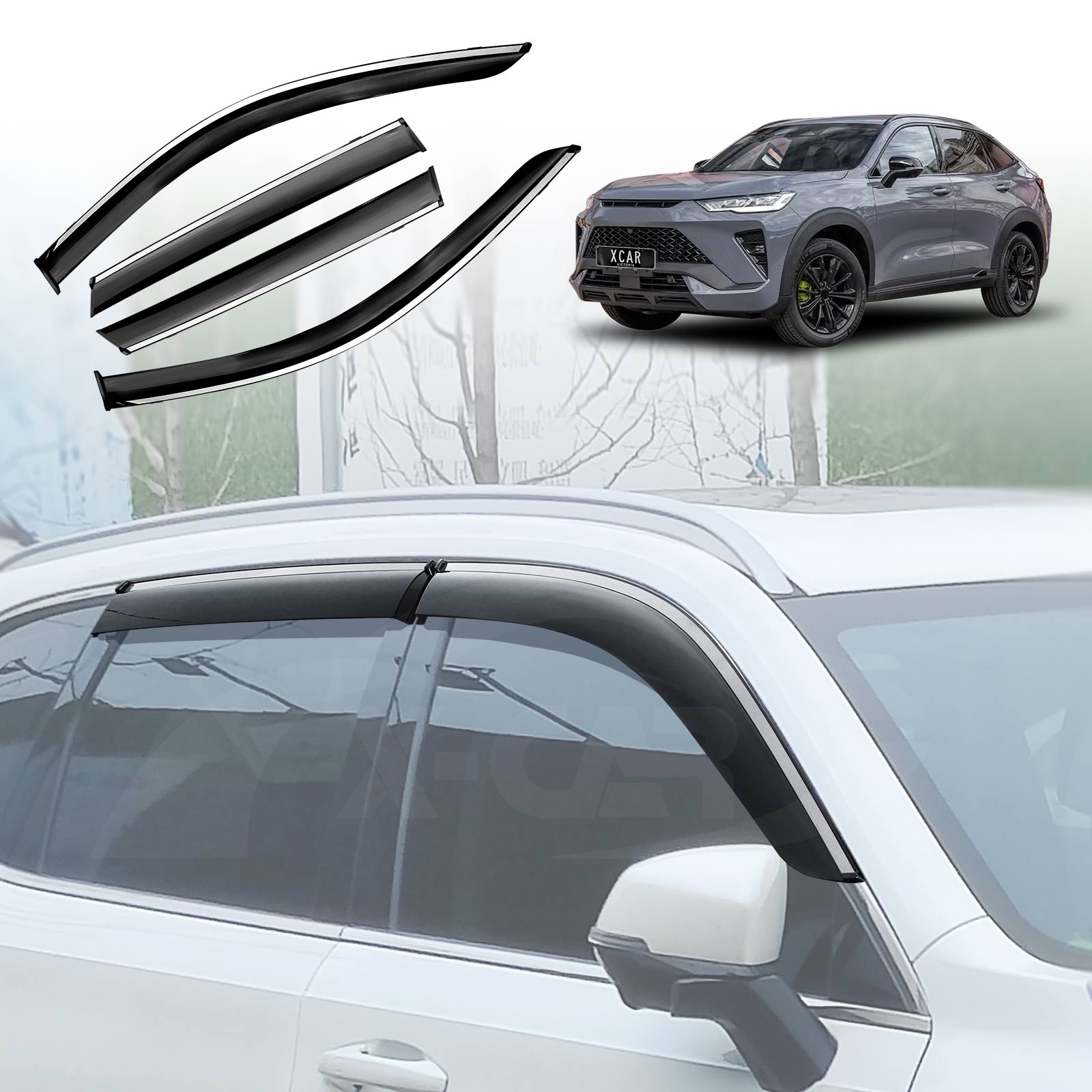 WeatherShields for Haval H6GT 2022-Onwards Car Weather Shields Wind Deflectors Sun Visors