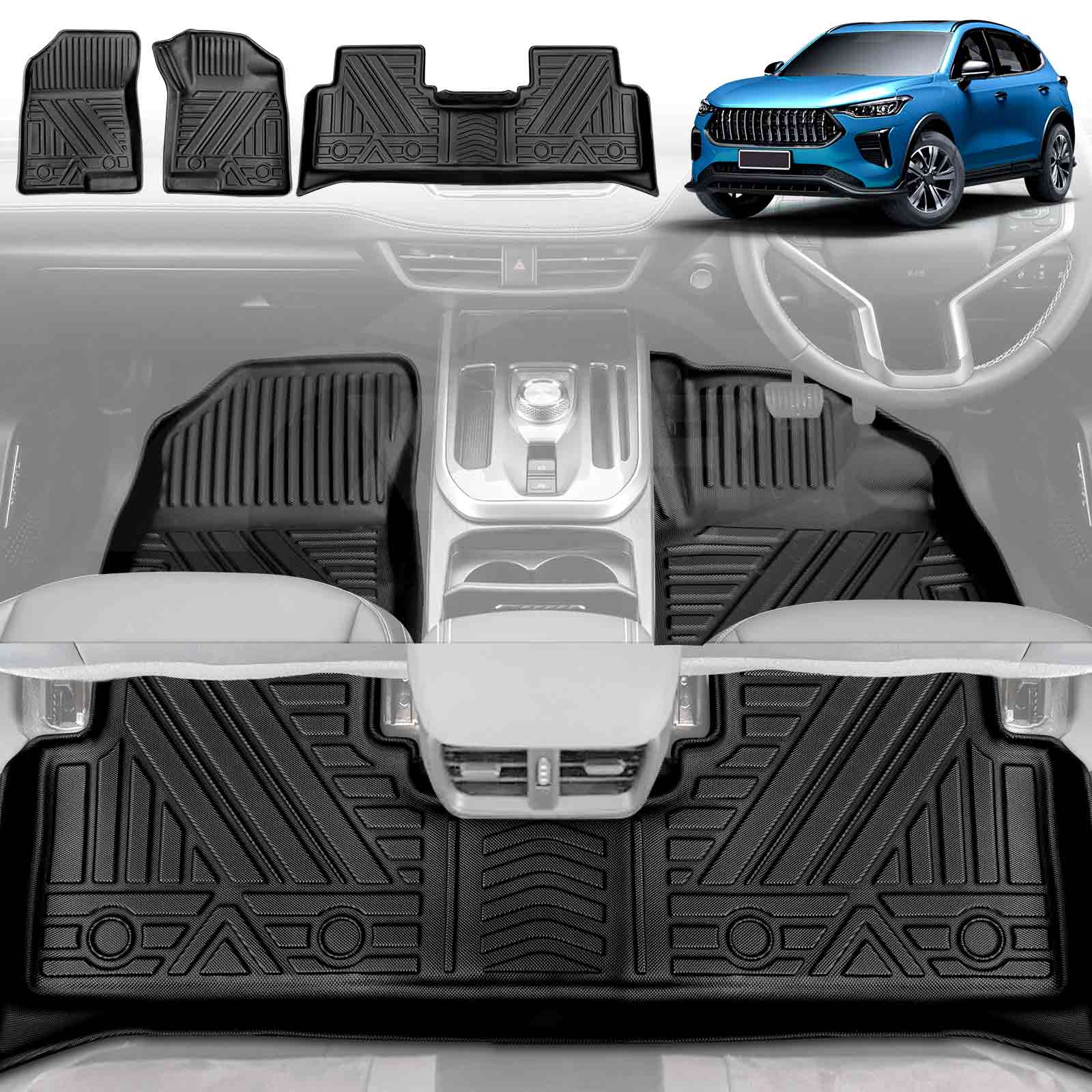 3D Floor Mats for Haval Jolion 2024-Onwards All-Weather Liners