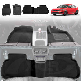 3D Floor Mats for Honda Civic 11th 2021-2024 All-Weather Car Liners