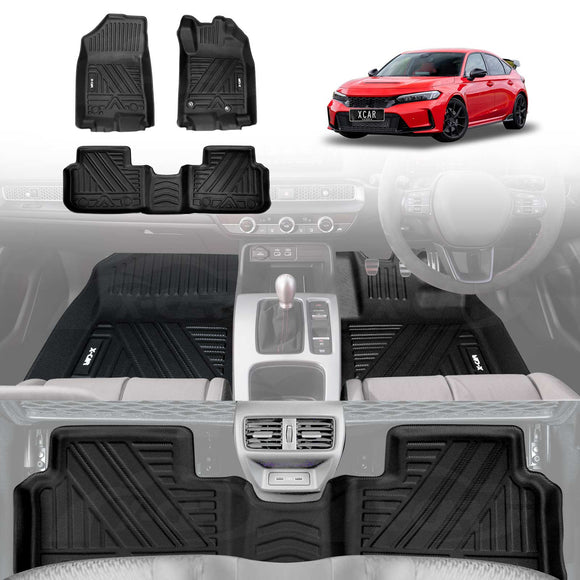 3D Floor Mats for Honda Civic 11th 2021-2024 All-Weather Car Liners