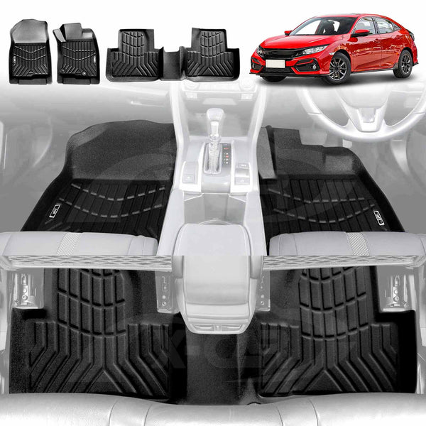 3D Floor Mats for Honda Civic 10th 2016-2021 All-Weather Car Liners