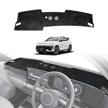 Dash Mat for Hyundai Kona Without HUD 2023-Onwards Non-Slip Microfiber Pad Cover Interior Accessories