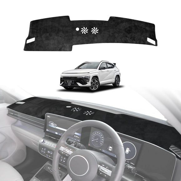 Dash Mat for Hyundai Kona Without HUD 2023-Onwards Non-Slip Microfiber Pad Cover Interior Accessories