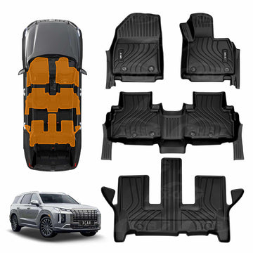 3D Floor Mats for Hyundai Palisade 2020-2025 All-Weather Car Liners