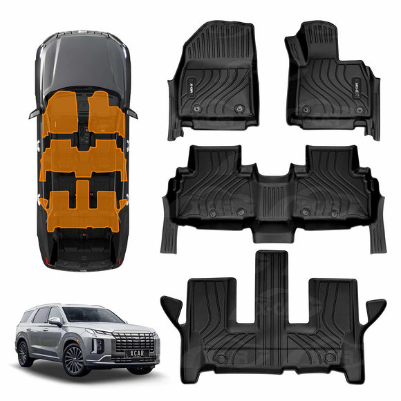 3D Floor Mats for Hyundai Palisade 2020-2025 All-Weather Car Liners