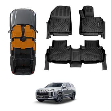 3D Floor Mats for Hyundai Palisade 2020-2025 All-Weather Car Liners