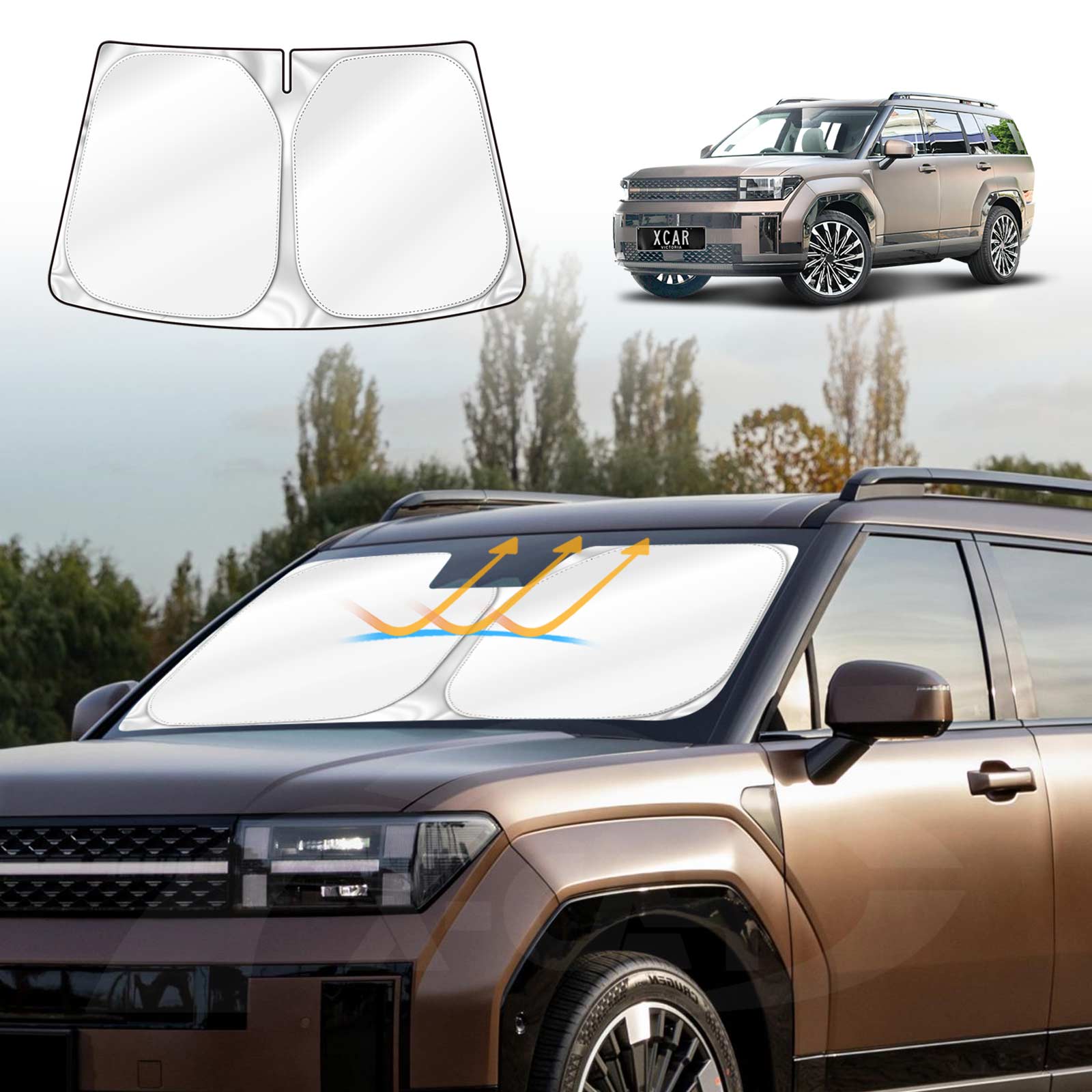WindScreen Sun Shade for Hyundai SantaFe Santa Fe 6/7 Seater 2024-Onwards