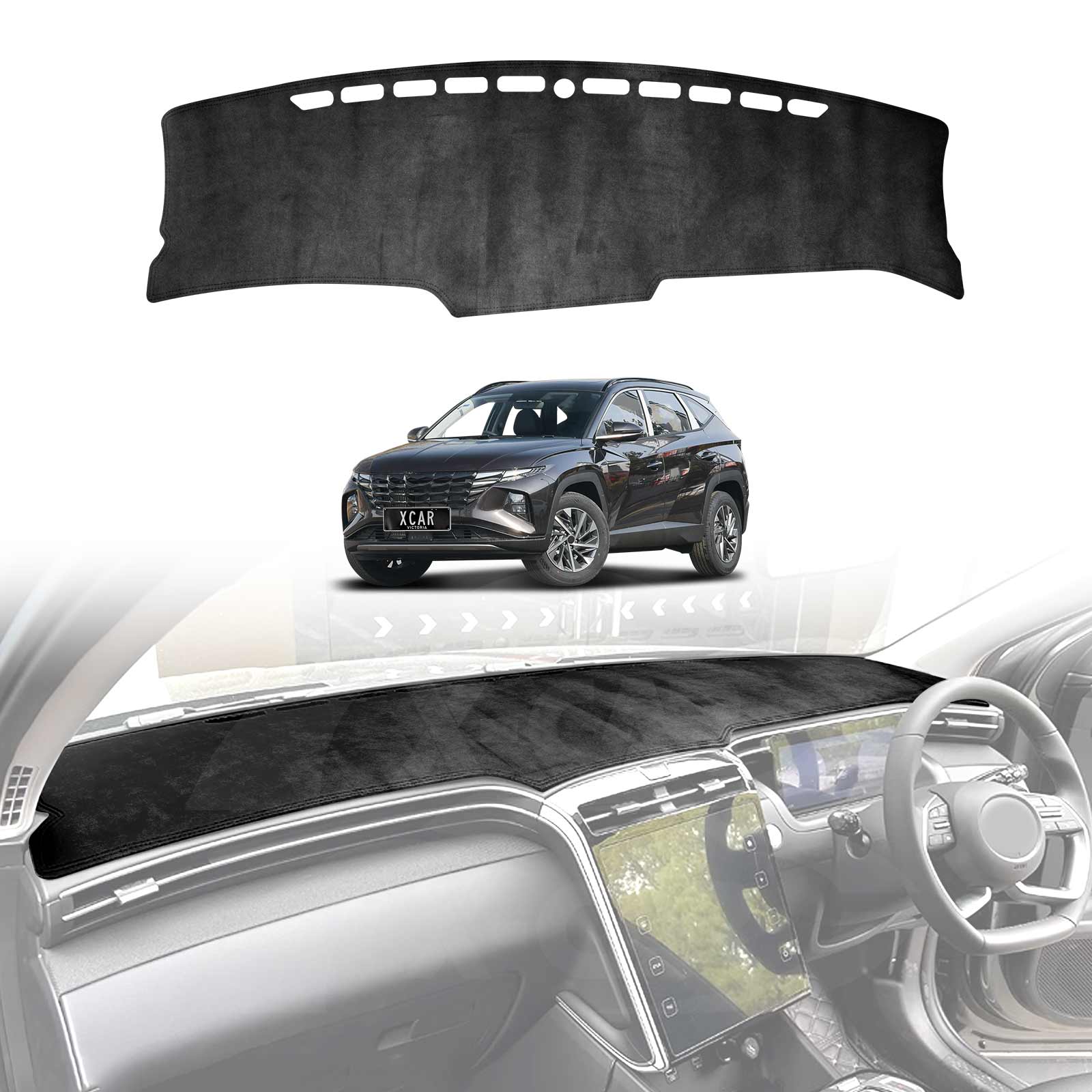 Dash Mat for Hyundai Tucson Highlander/ N Line 2021-Onwards Non-Slip Microfiber Pad Cover