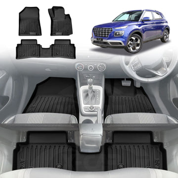 3D Floor Mats for Hyundai Venue 2019-Onwards All-Weather Car Liners