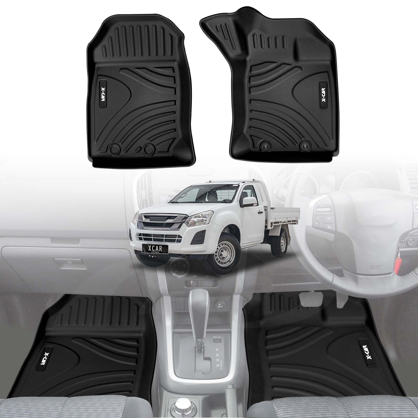 3D Floor Mats for ISUZU D-MAX DMAX Single Cab 2012-2020 All-Weather Car Liners