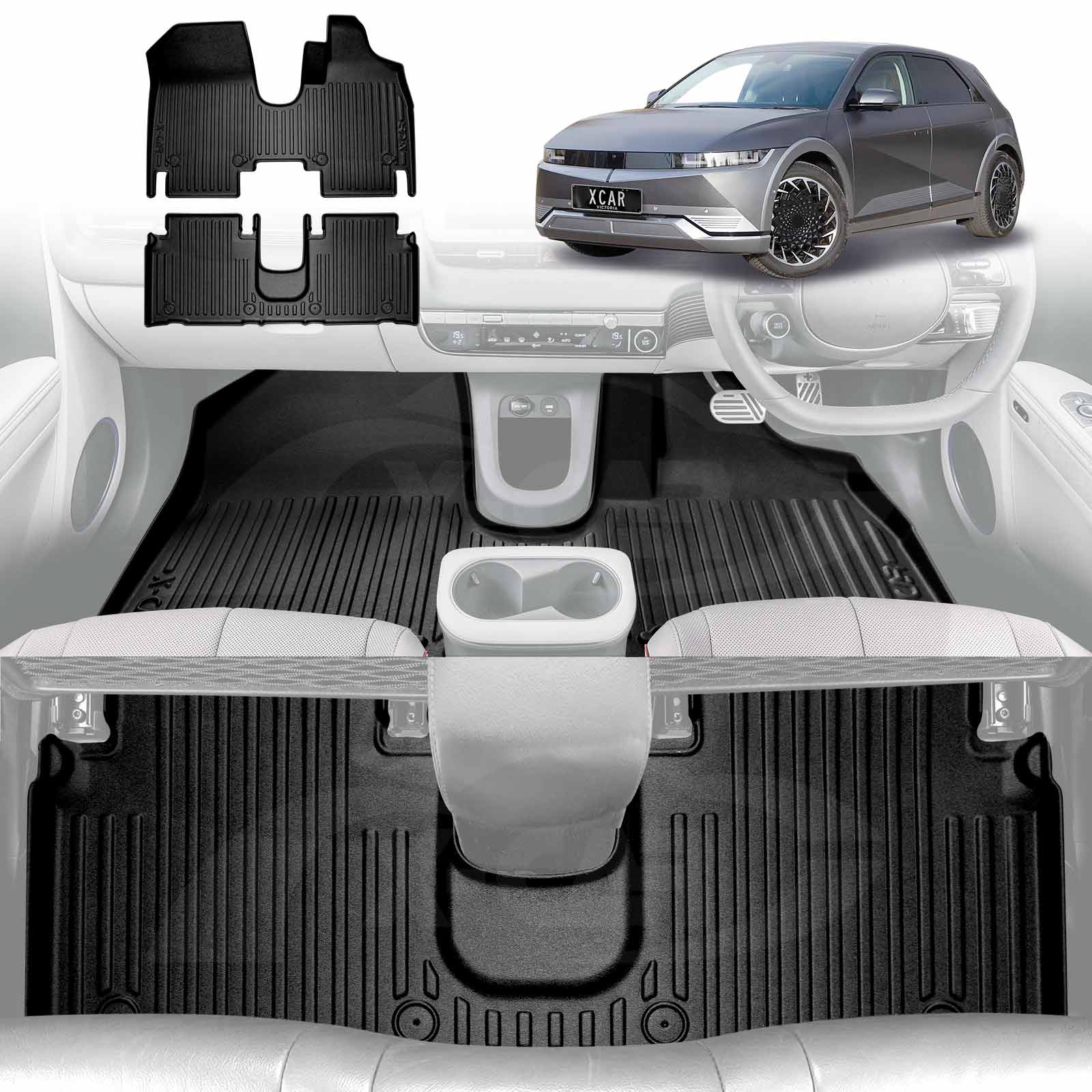 Lengenfelder Black Rubber Floor Mats For Hyundai Ioniq 5 – Made In Germany, NEW
