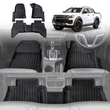 3D Floor Mats for ISUZU D-MAX DMAX Dual Cab 2020-Onwards All-Weather Car Liners