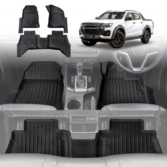 3D Floor Mats for ISUZU D-MAX DMAX Dual Cab 2020-Onwards All-Weather Car Liners