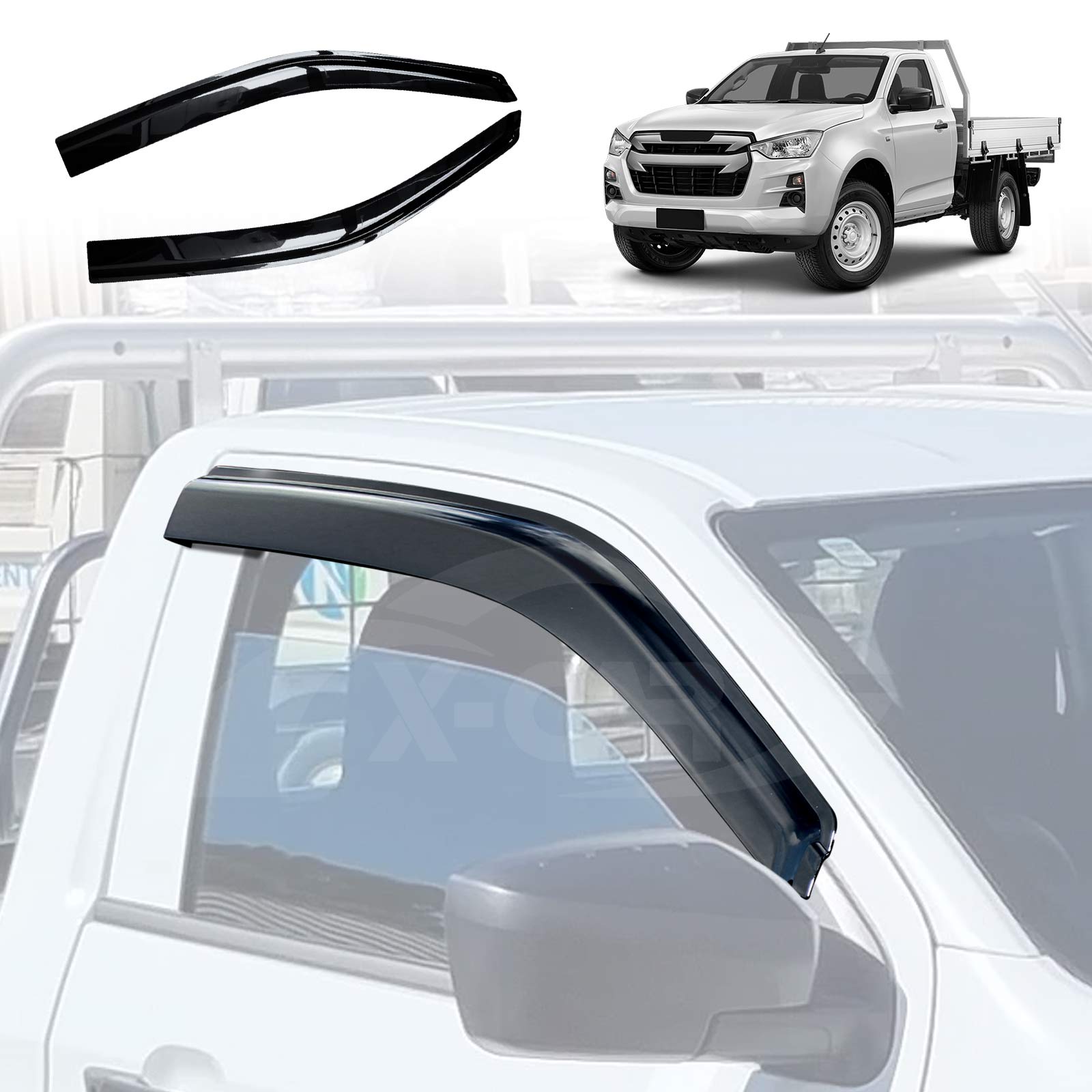 Weathershields for Isuzu DMAX D-MAX Single Cab 2020-2025 Car Weather Shields Wind Deflectors Sun Visors