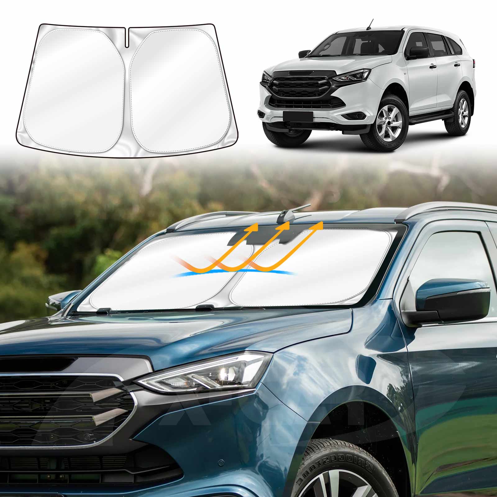 WindScreen Sun Shade For Isuzu MU-X MUX 2022-2025 WindShield Blind
