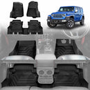 3D Floor Mats for Jeep Wrangler JL Series 4-Door 2018-Onwards All Weather Heavy Duty Cargo Car Trunk Luggage Tray-1