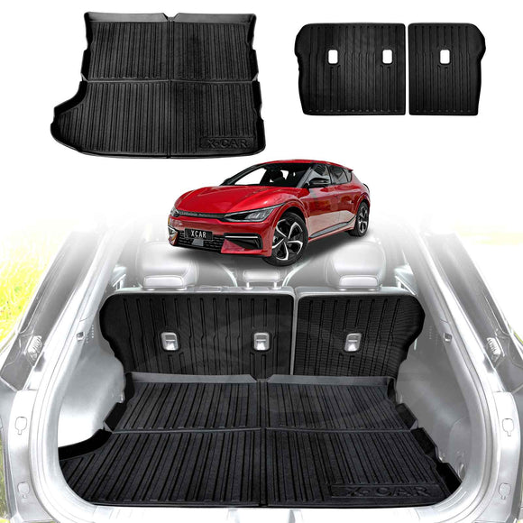 Boot Liner / Back Seat Protectors For Kia EV6 2021-Onwards Trunk Cargo Kick Mat