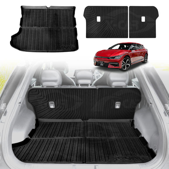 Boot Liner / Back Seat Protectors For Kia EV6 2021-Onwards Trunk Cargo Kick Mat