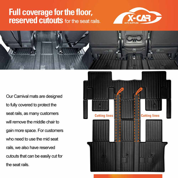 3D Floor Mats for Kia Carnival 2020-2025 KA4 Series All-Weather Liners