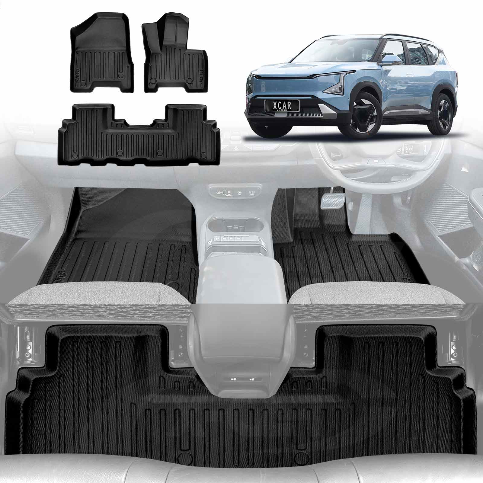 3D Floor Mats for Kia EV5 2024-Onwards All-Weather Liners| X-CAR 3D Floor Mats for Kia EV5 2024-Onwards All-Weather Liners| X-CAR